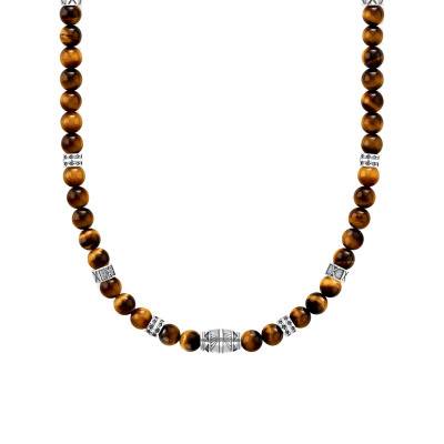 925 Silver & Tiger's Eye Stone Necklace, 50 cm Length - KE2180-826-2 - Thomas Sabo