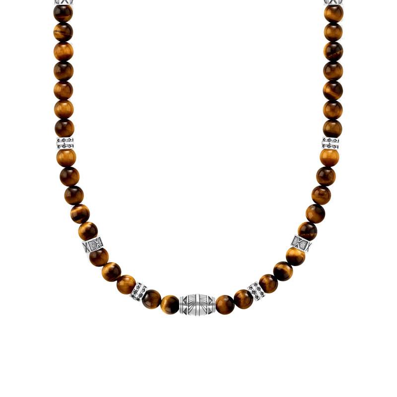 925 Silver & Tiger's Eye Stone Necklace, 50 cm Length - KE2180-826-2 - Thomas Sabo