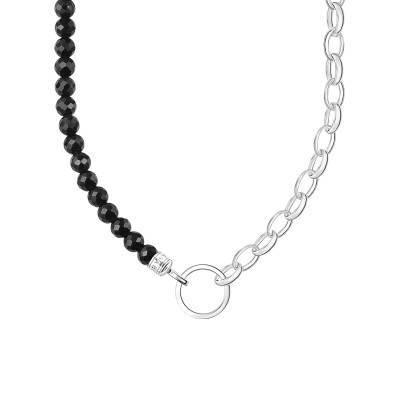 Collier Charm Perles Noires Argent - KE2188-130-11, 40 à 45 cm - Thomas Sabo