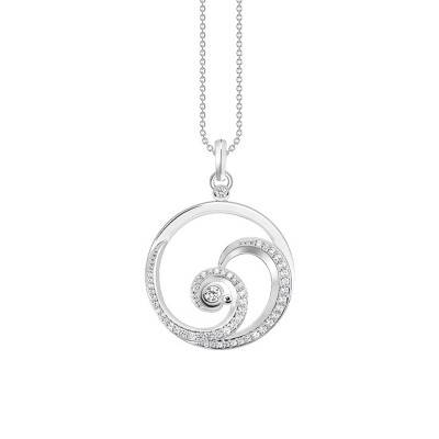 White Stones Wave Necklace, Length 40 cm to 45 cm - KE2143-051-14 - Thomas Sabo