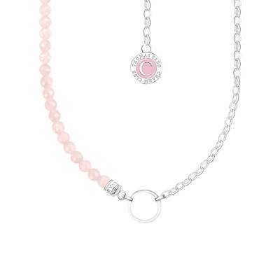 Collier Charmista Coin Quartz Rose en Argent 925, 40 cm à 45 cm - KE2190-067-9-L45V - Thomas Sabo