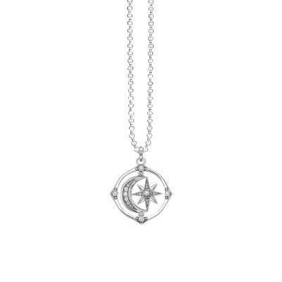 Chaîne étoile & lune en argent - KE1985-643-14, Longueur 45 à 50 cm - Thomas Sabo