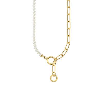 Yellow Gold-Plated Cosmic Amulets Freshwater Pearl Necklace, Length 47 cm - KE2193-445-14-L47v - Thomas Sabo