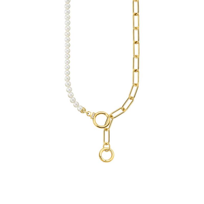 Yellow Gold-Plated Cosmic Amulets Freshwater Pearl Necklace, Length 47 cm - KE2193-445-14-L47v - Thomas Sabo