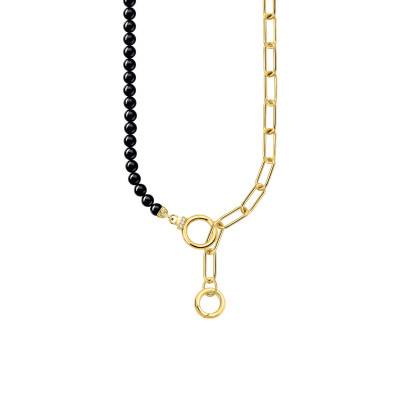 Collier Cosmic Amulets Onyx en Plaqué Or Jaune, 47 cm - KE2193-177-11-L47v - Thomas Sabo