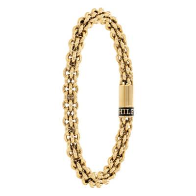 Bracelet Maille Ronde Entrelacée en Acier Doré, Longueur 19 cm - 2790522 - Tommy Hilfiger