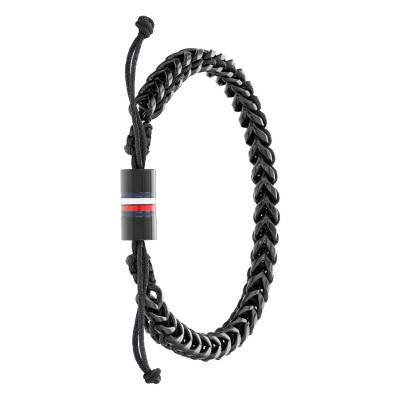 Braided Black Steel & Nylon Bracelet, 19 cm - 2790513 - Tommy Hilfiger