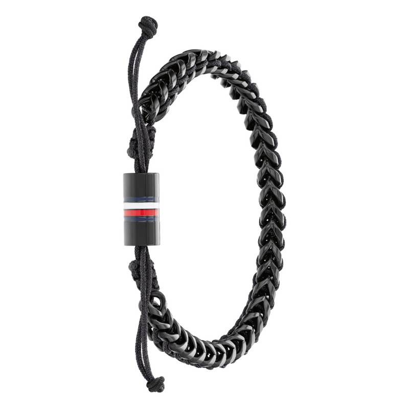 Braided Black Steel & Nylon Bracelet, 19 cm - 2790513 - Tommy Hilfiger