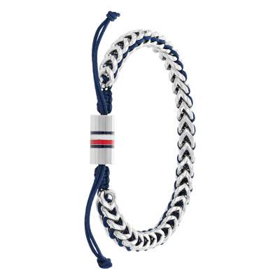 Navy Blue Stainless Steel & Nylon Braided Bracelet, 19 cm - 2790511 - Tommy Hilfiger
