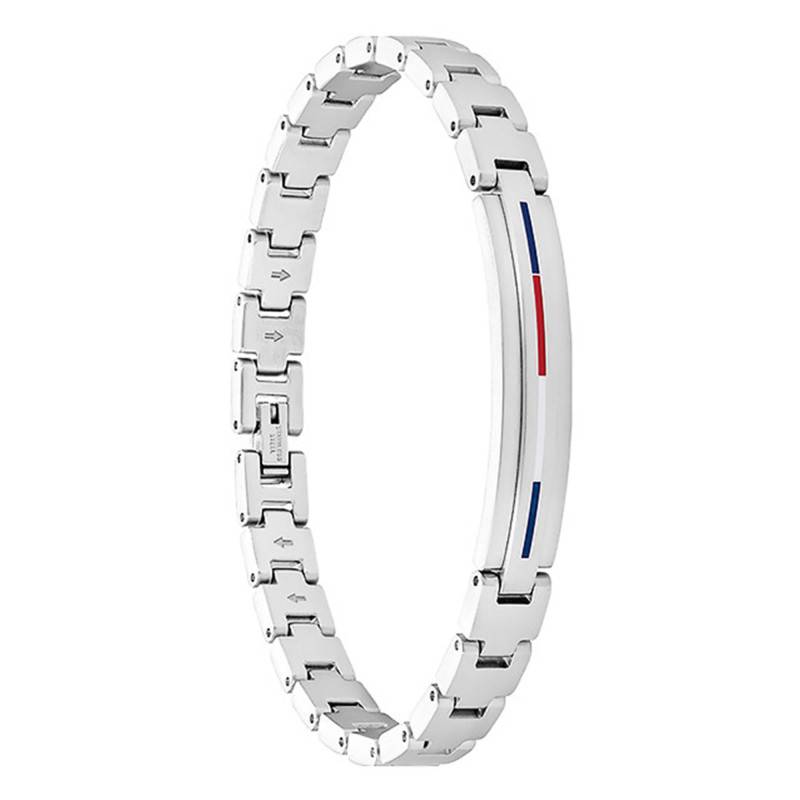 Grey Steel & Enamel Bracelet, Adjustable Length 20 cm - Tommy Hilfiger