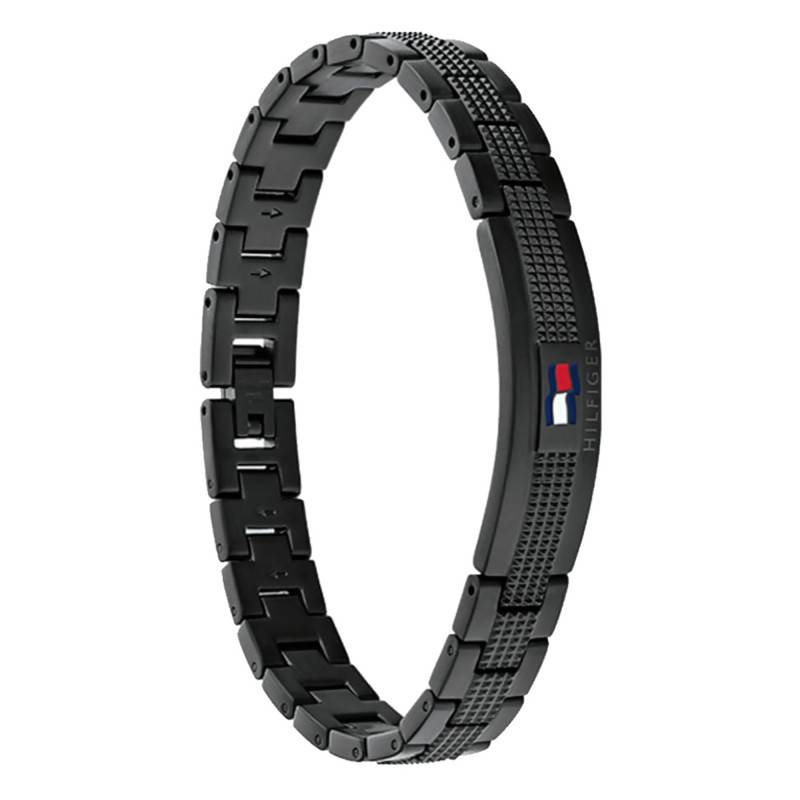 Black Steel Link Bracelet, Adjustable Length 19 cm - 2790420 - Tommy Hilfiger