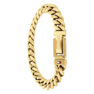 Gold-Plated Steel Curb Chain Bracelet, Length 19 cm - 2790434 - Tommy Hilfiger