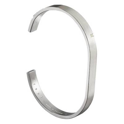 925 Silver Passivated Open Bangle Bracelet, Length 15.5 cm to 19.5 cm, Width 6 mm - U81-SIPA - Ursul