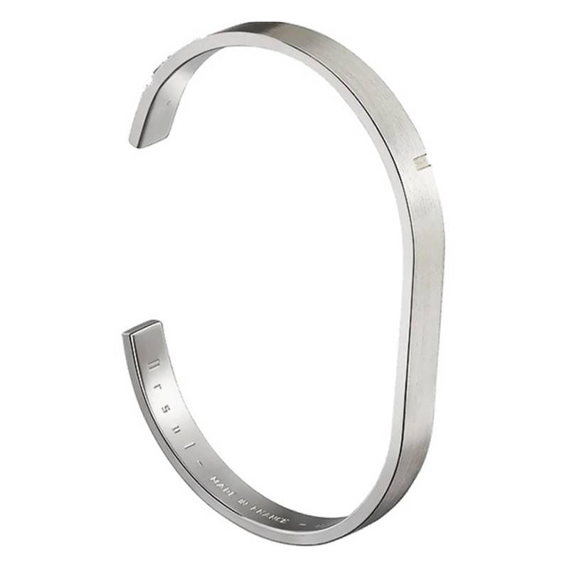 925 Silver Passivated Open Bangle Bracelet, Length 15.5 cm to 19.5 cm, Width 6 mm - U81-SIPA - Ursul