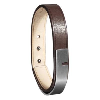 Bracelet U-Turn 11 Cuir Ingrassato chocolat, Longueur 15,5 à 19,5 cm - Ursul