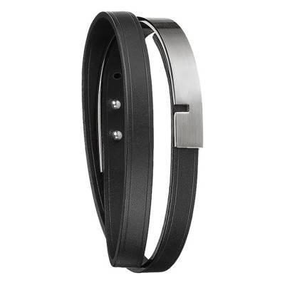 Bracelet U-Turn Twice noir Ingrassato, Longueur 15,5 à 21 cm - Ursul