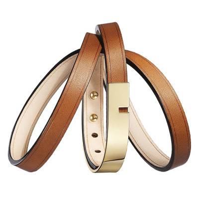 Bracelet U-Turn Triple Camel Fermoir Doré, Longueur 13 à 17,5 cm - Ursul