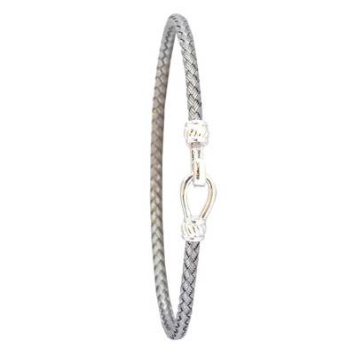 Bracelet Crochet, en Argent rhodié noir - Valenzi