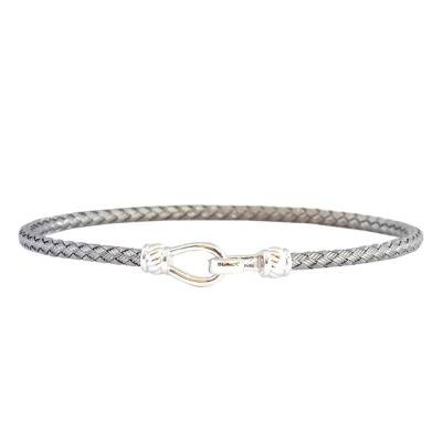 Bracelet Crochet, en Argent rhodié noir - Valenzi