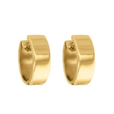 Boucles d'Oreilles Petites Créoles Or Jaune 750, Diamètre 16 mm - Vandona