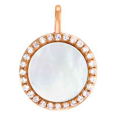 Pendentif rond, Nacre et diamant GHSI - Vandona