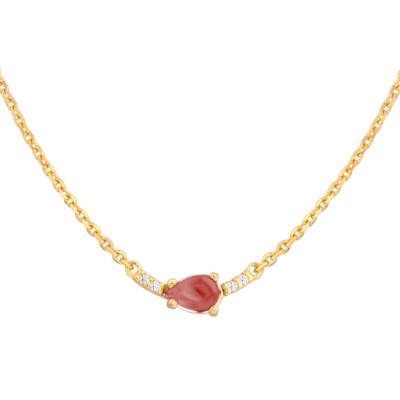 Collier Cara Grenat Or Jaune 18 Carats, Longueur 42 cm - Vandona