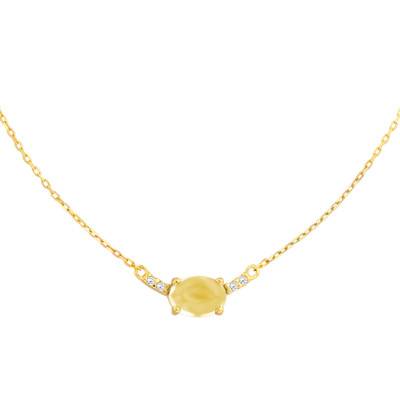 Collier Hélia Citrine Or Jaune 750, Longueur 42 cm - Vandona