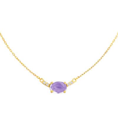 Collier Hélia Améthyste Or Jaune 750, Longueur 42 cm - Vandona