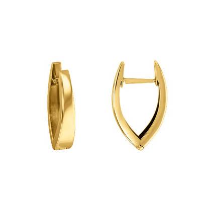 Boucles d'Oreilles Petites Créoles Unies Or Jaune 750, Largeur 3 mm - Vandona