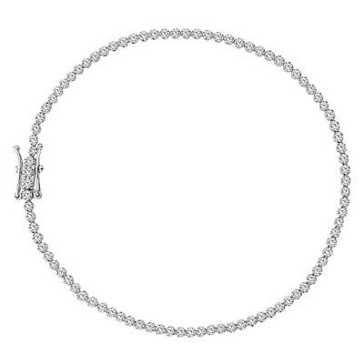Bracelet Tennis Or Blanc 750 & Diamants Blancs 1 carat, 16,5 cm, 17 cm, 18 cm - Verifine