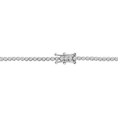 Bracelet Tennis Or Blanc 750 & Diamants Blancs 1 carat, 16,5 cm, 17 cm, 18 cm - Verifine