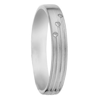 Alliance Ruban Standard Amendola en Palladium 950 & Diamants, Largeur 3,5 mm - Viggo Sorensen