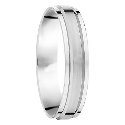 950 Palladium Layered Standard Ribbon Wedding Ring Brahms, Width 5 mm - Fair'Belle