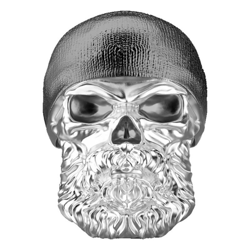 925 Silver Vendetta Skull With Beard & Beret Ring - EXA176 - Zancan