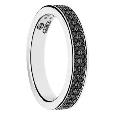 Bague Insignia en Argent et Pierres Noires ESA032 - Zancan