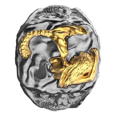 Gold-Plated Sterling Silver Odissea Mermaid Ring - EXA229 - Zancan