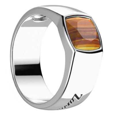 925 Silver & Brown Tiger's Eye Cosmostone Ring - ESA004-T - Zancan