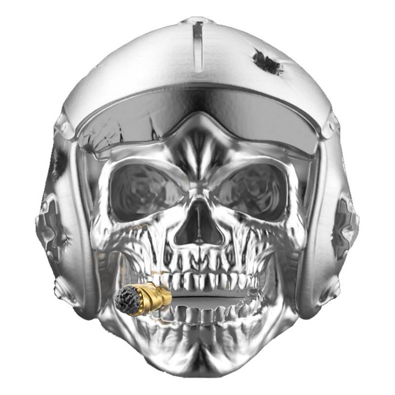 925 Silver Vendetta Aviator Skull Ring - EXA177 - Zancan
