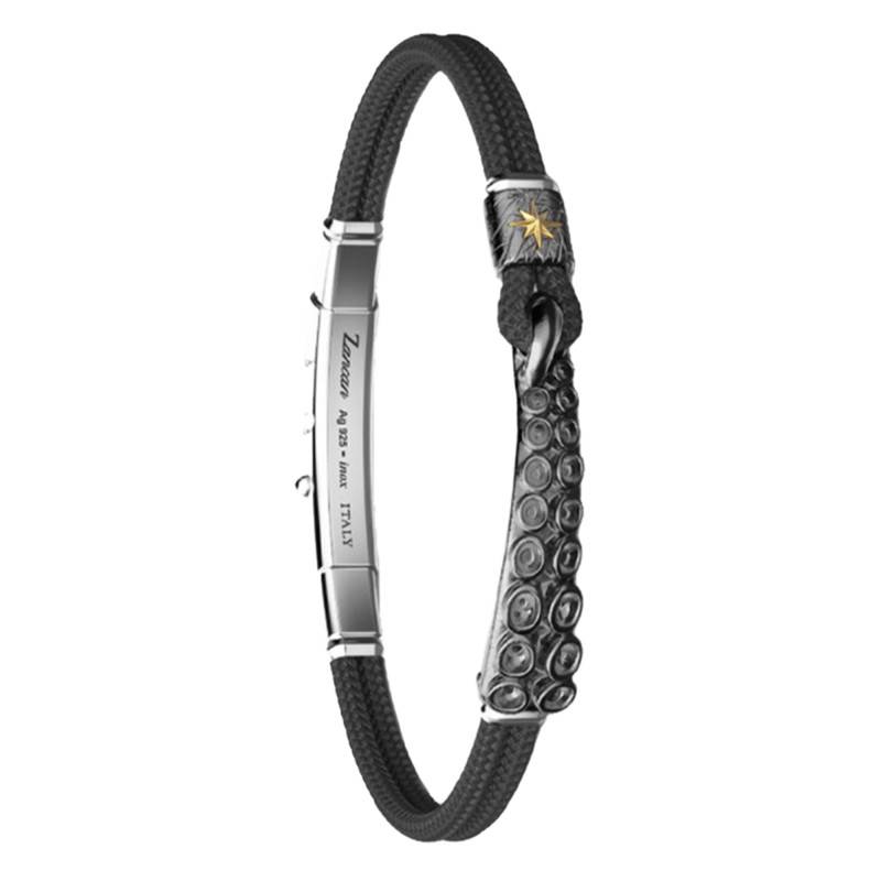 925 Silver Black Rhodium-Plated Odissea Octopus Tentacle Bracelet 19 cm - EXB987 - Zancan