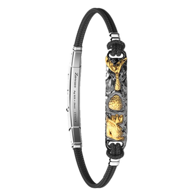 925 Silver Black Rhodium-Plated Odissea Siren Bracelet 19 cm - EXB985 - Zancan
