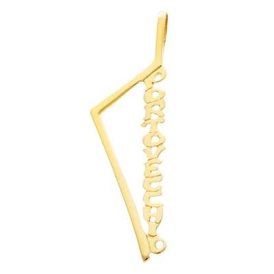 375 Yellow Gold Open-Work Corsica Pendant with Porto Vecchio Inscription - Vandona