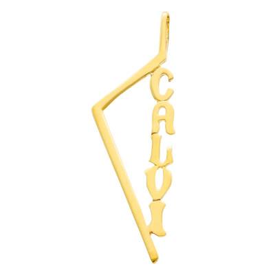 Pendentif Corse Ajouré, Inscription Calvi en Or Jaune 375 - Vandona