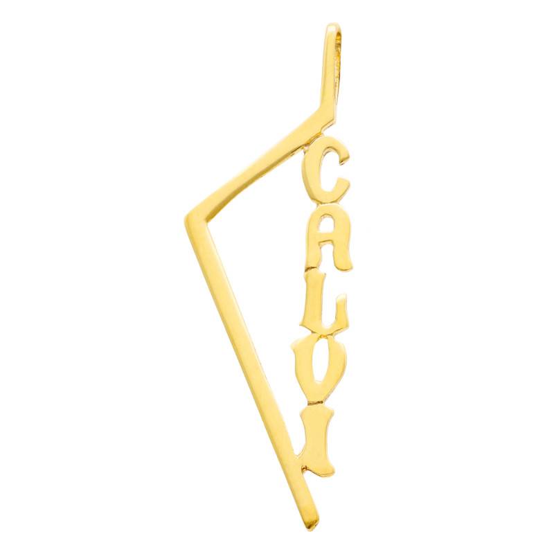 375 Yellow Gold Openwork Corsica Pendant with Calvi Inscription - Vandona