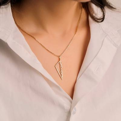 375 Yellow Gold Openwork Corsica Pendant with Calvi Inscription - Vandona