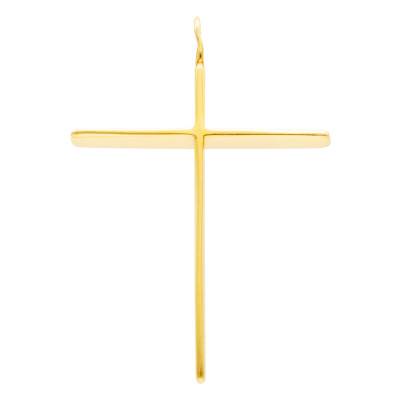 Yellow 375/1000 Gold Modern Cross Pendant - Vandona