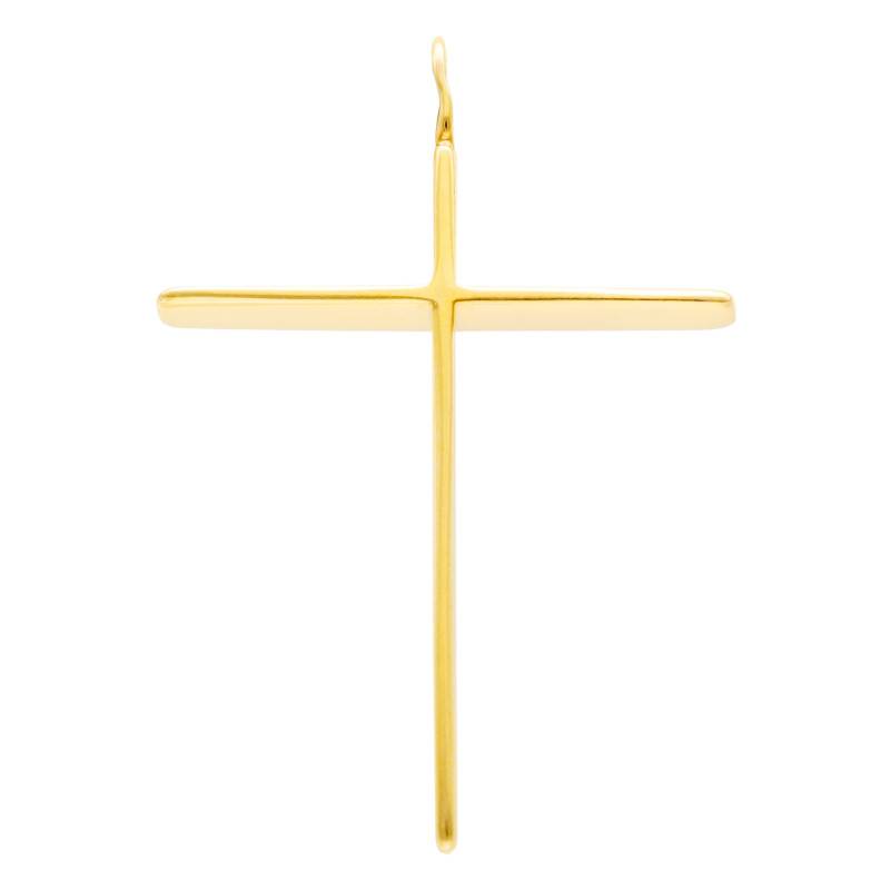 Yellow 375/1000 Gold Modern Cross Pendant - Vandona