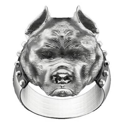 925 Silver Vintage Pitbull Ring - EXA188 - Zancan