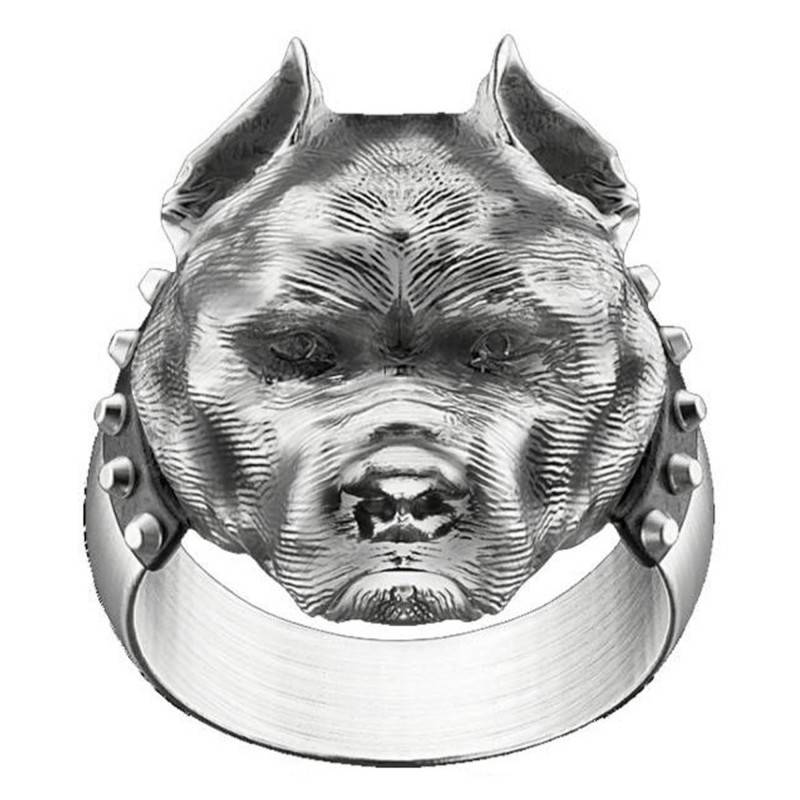 925 Silver Vintage Pitbull Ring - EXA188 - Zancan