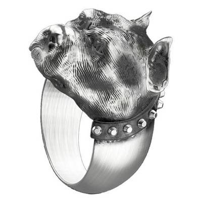 925 Silver Vintage Pitbull Ring - EXA188 - Zancan