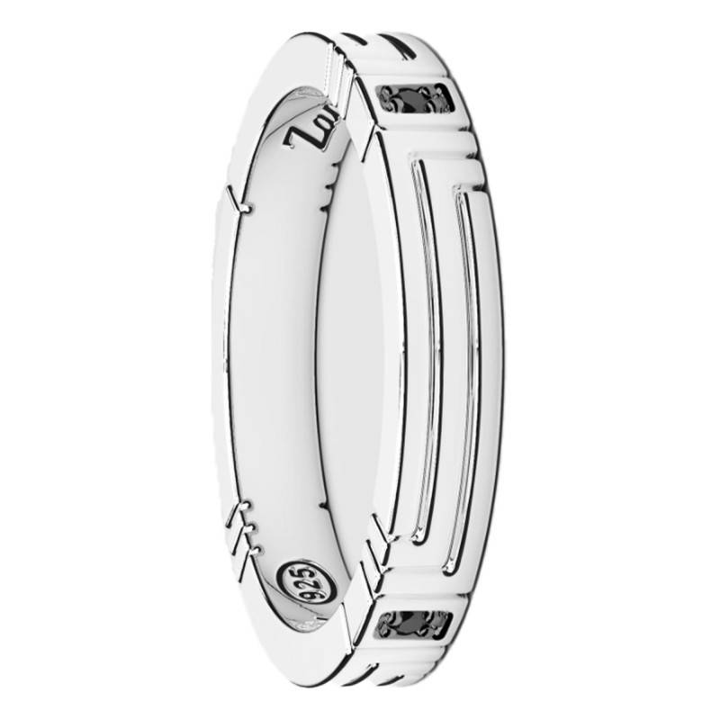 Insignia 925/1000 Silver & Black Spinel Ring - EXA154 - Zancan